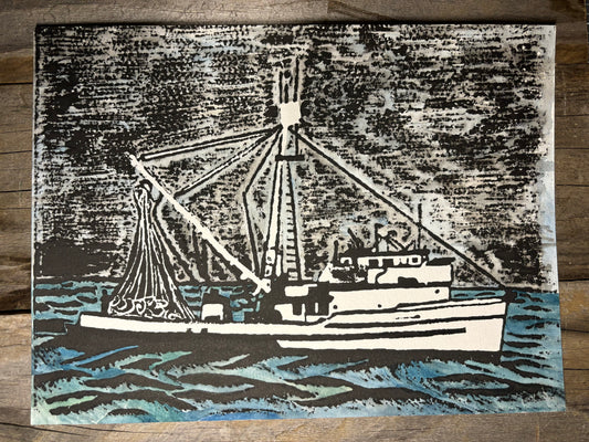 Fishing Boat Block Print